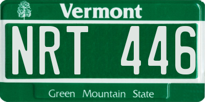 VT license plate NRT446