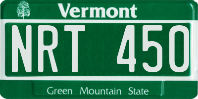 VT license plate NRT450