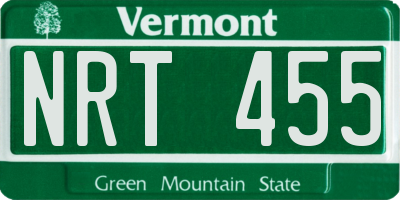 VT license plate NRT455