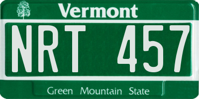VT license plate NRT457