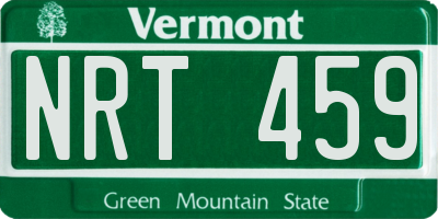 VT license plate NRT459