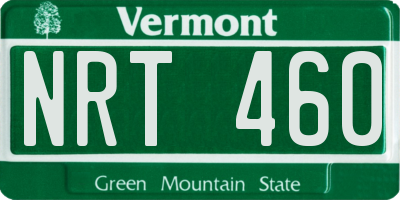 VT license plate NRT460