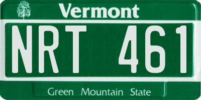 VT license plate NRT461