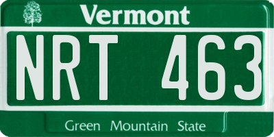 VT license plate NRT463