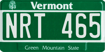 VT license plate NRT465