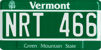 VT license plate NRT466
