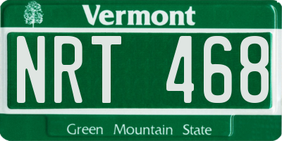 VT license plate NRT468