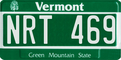 VT license plate NRT469