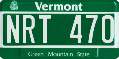 VT license plate NRT470