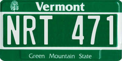 VT license plate NRT471