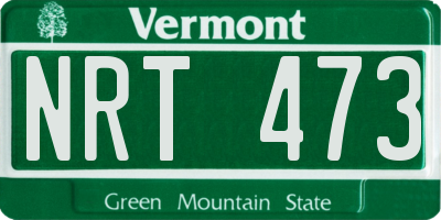 VT license plate NRT473