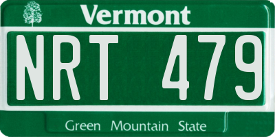 VT license plate NRT479