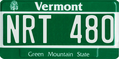 VT license plate NRT480