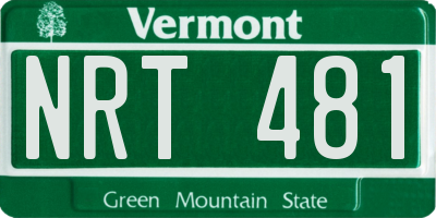 VT license plate NRT481