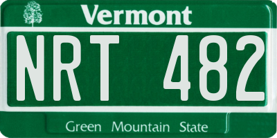 VT license plate NRT482