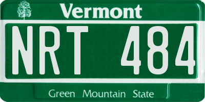 VT license plate NRT484