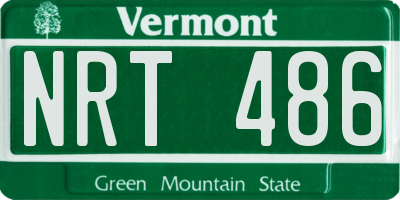 VT license plate NRT486