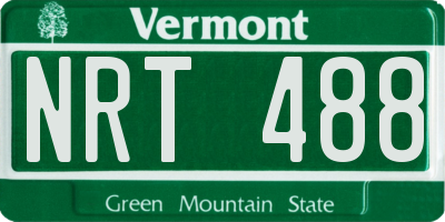 VT license plate NRT488