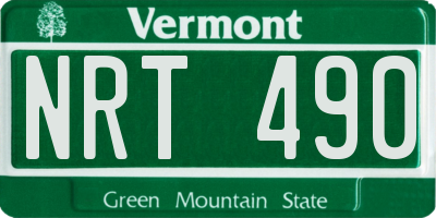 VT license plate NRT490