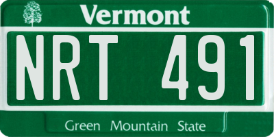 VT license plate NRT491