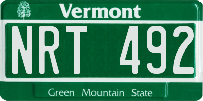 VT license plate NRT492