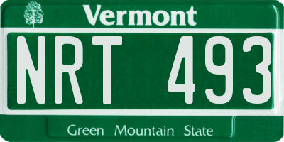 VT license plate NRT493