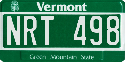 VT license plate NRT498