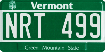 VT license plate NRT499