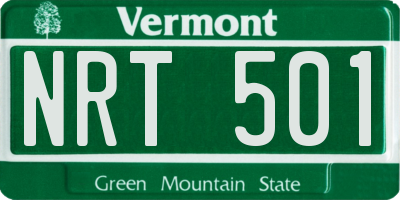 VT license plate NRT501