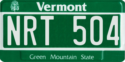 VT license plate NRT504