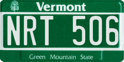 VT license plate NRT506