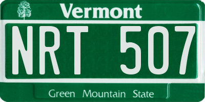 VT license plate NRT507