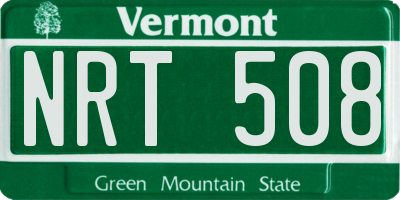 VT license plate NRT508
