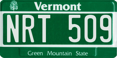 VT license plate NRT509