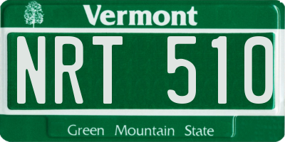 VT license plate NRT510