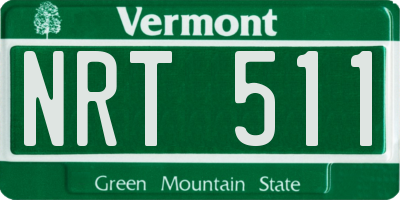 VT license plate NRT511