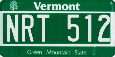 VT license plate NRT512