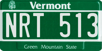 VT license plate NRT513