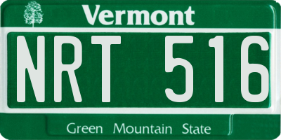 VT license plate NRT516