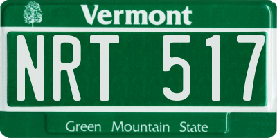 VT license plate NRT517