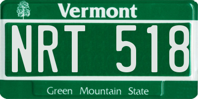 VT license plate NRT518