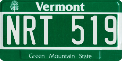 VT license plate NRT519