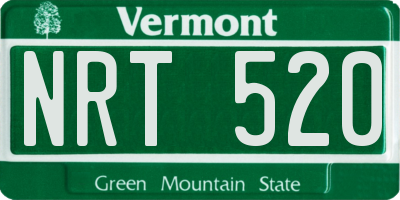 VT license plate NRT520