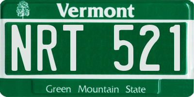VT license plate NRT521