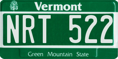 VT license plate NRT522