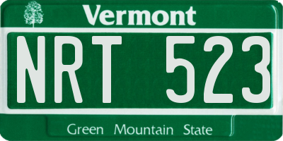 VT license plate NRT523