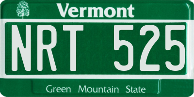VT license plate NRT525