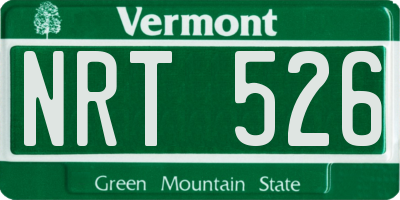 VT license plate NRT526