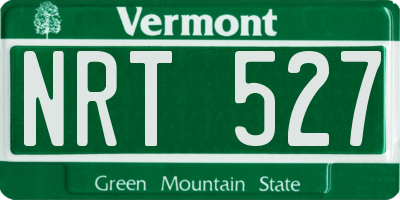 VT license plate NRT527