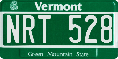 VT license plate NRT528